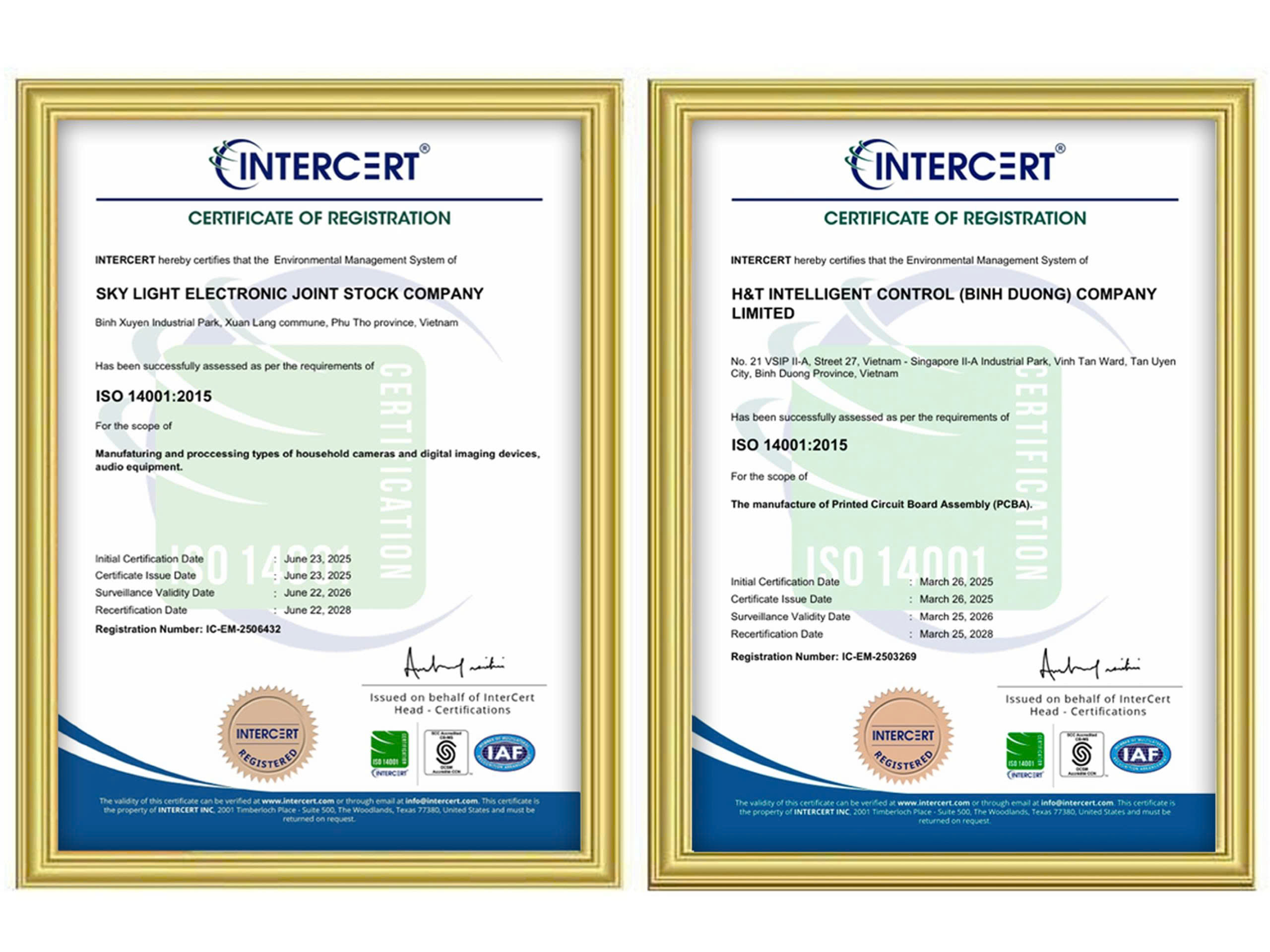chứng nhận ISO 14001