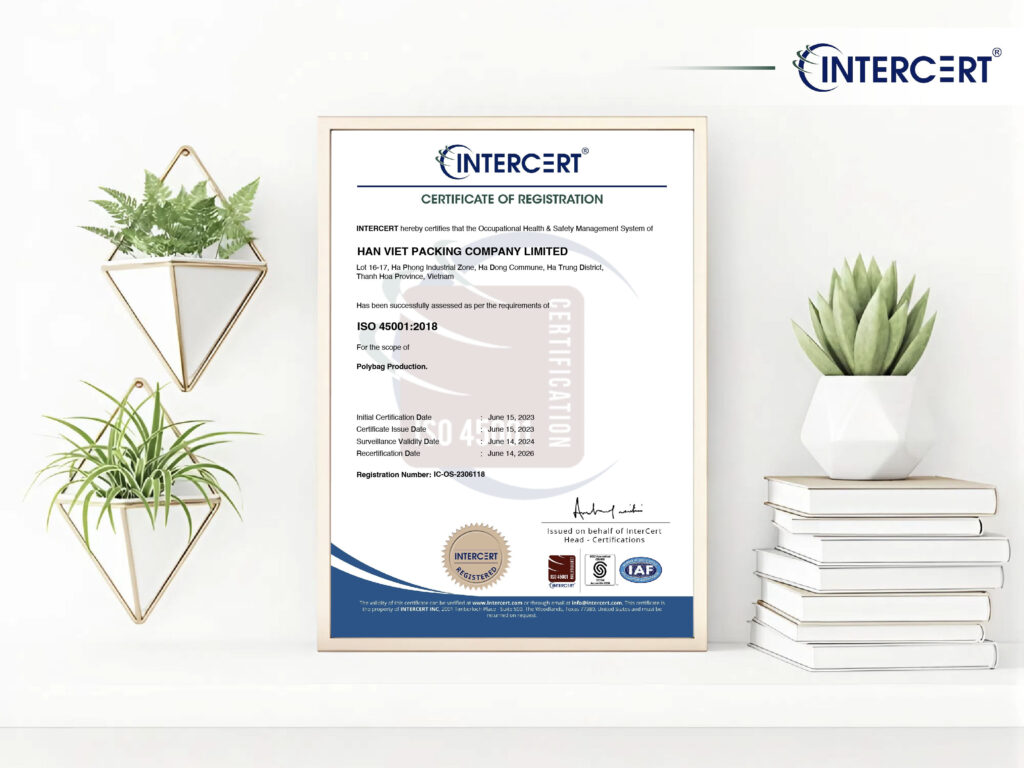 Intercert chứng nhận ISO 45001 cho Công ty TNHH Sản xuất Kinh doanh Bao bì Hàn Việt