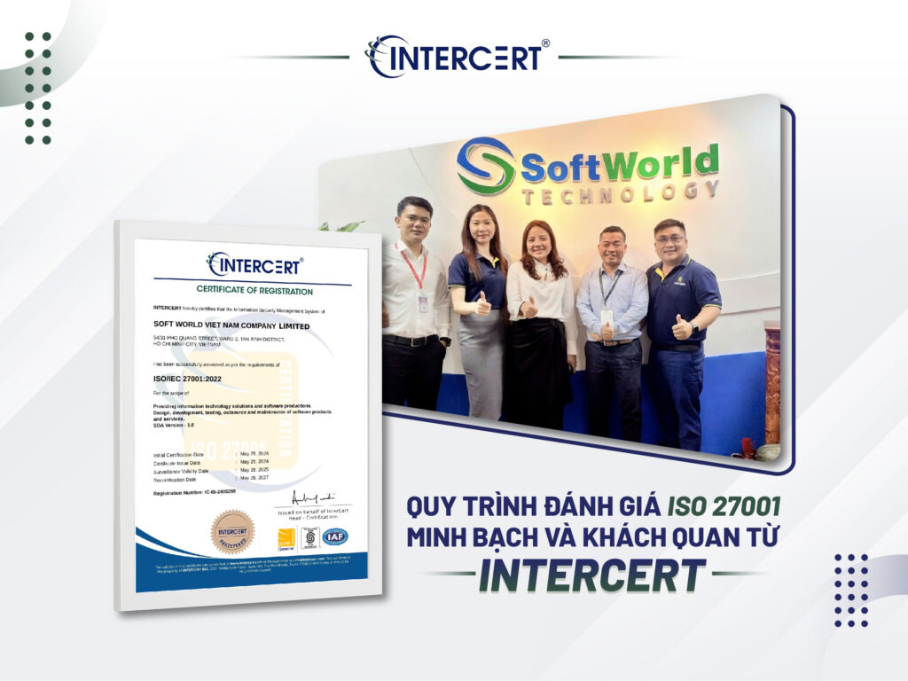 Intercert chứng nhận ISO 27001 cho Công ty TNHH Softworld Vietnam